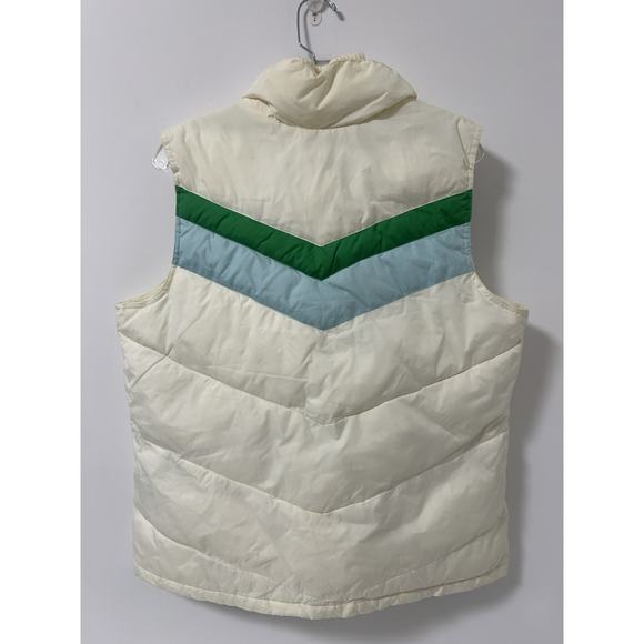 Vintage Y2K 90's Old Navy Puffer Chevron Stripe Green Blue White Womens Size XL - Picture 3 of 8